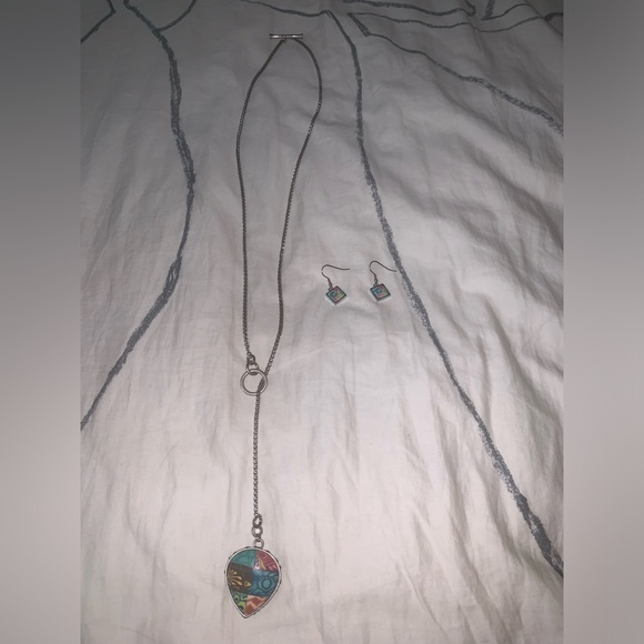 Jilzara jewelry necklace and matching earrings. Handmade with real clay! - Picture 11 of 13